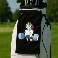 Unicorn Lifting Weights Golf Towel thumb 2