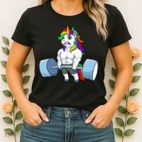 Unicorn Lifting Weights Women's T-Shirt thumb 2