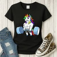Unicorn Lifting Weights Women's T-Shirt thumb 3