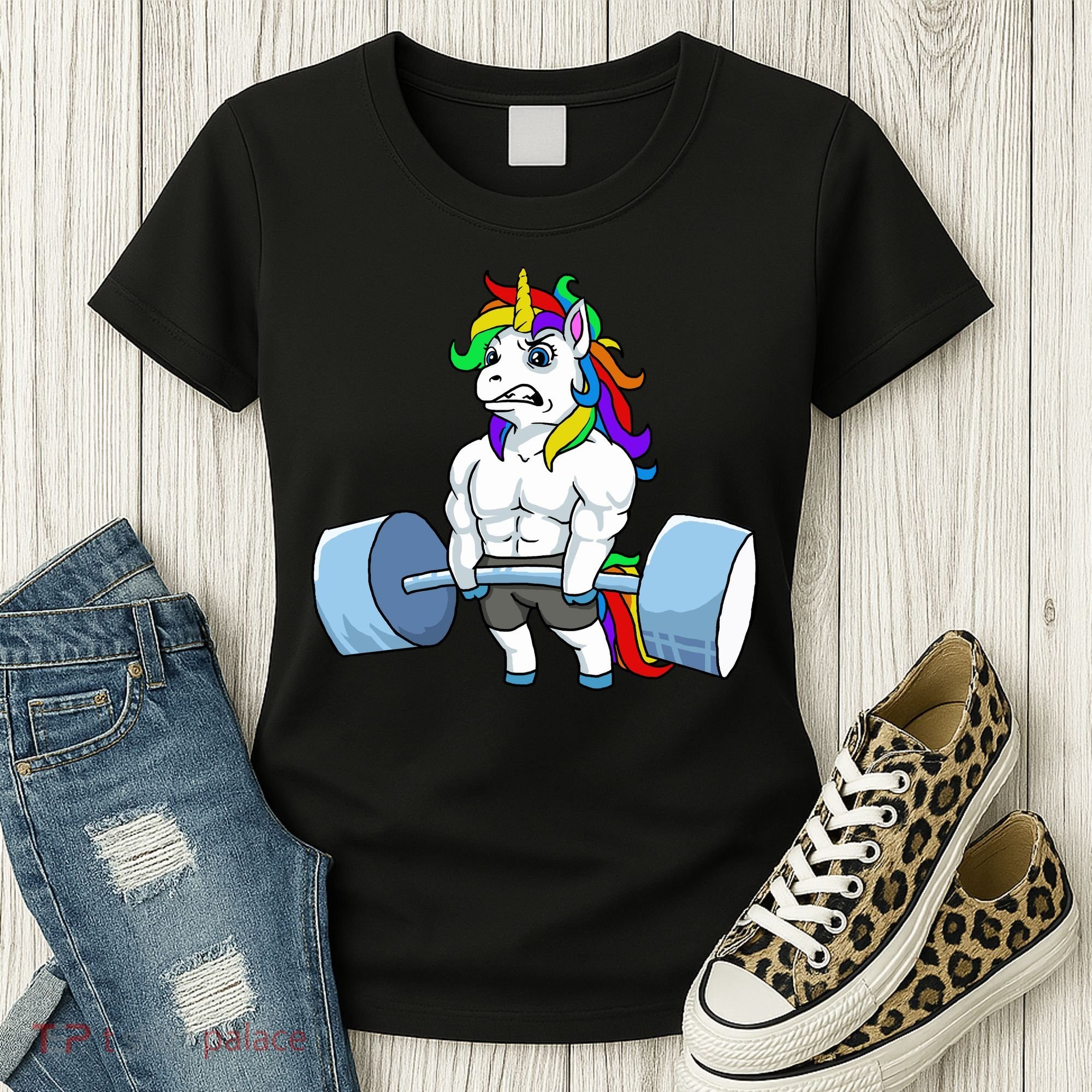 Unicorn Lifting Weights Women's T-Shirt