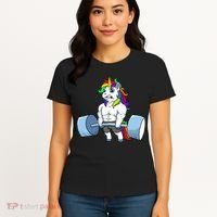 Unicorn Lifting Weights Women's T-Shirt thumb 4
