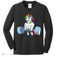 Unicorn Lifting Weights Kids Long Sleeve Shirt thumb 0