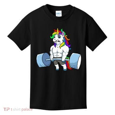 Unicorn Lifting Weights Kids T-Shirt