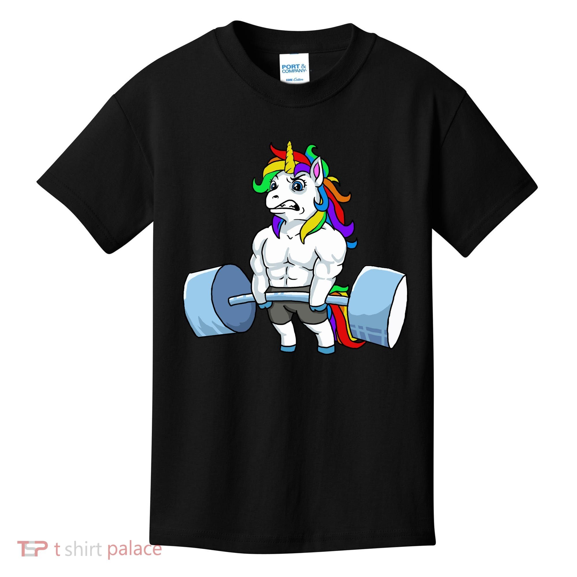 Unicorn Lifting Weights Kids T-Shirt