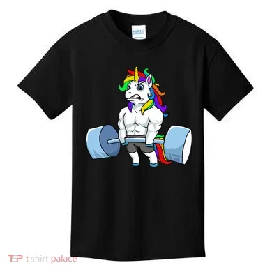 Unicorn Lifting Weights Kids T-Shirt
