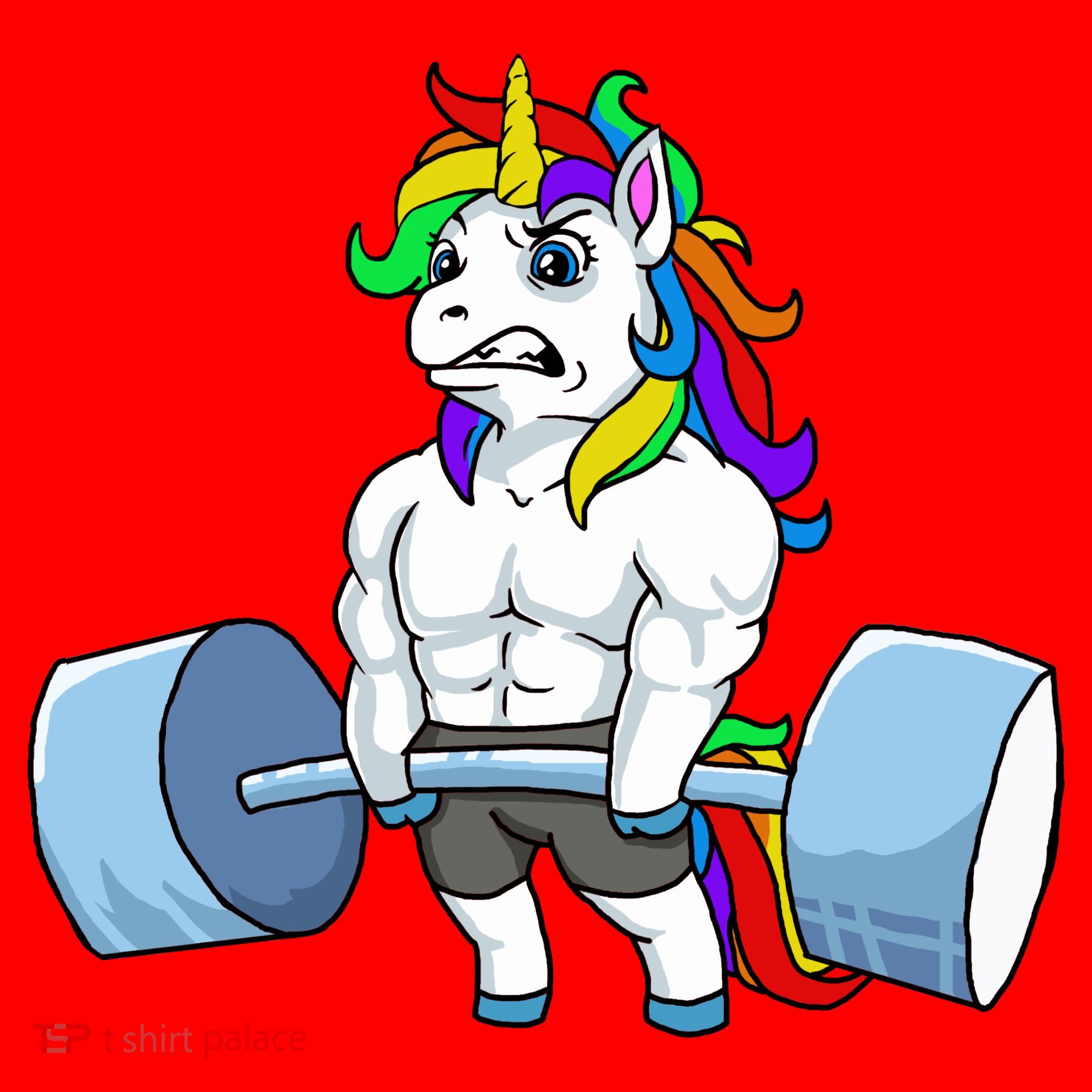 Unicorn Lifting Weights Santa Hat