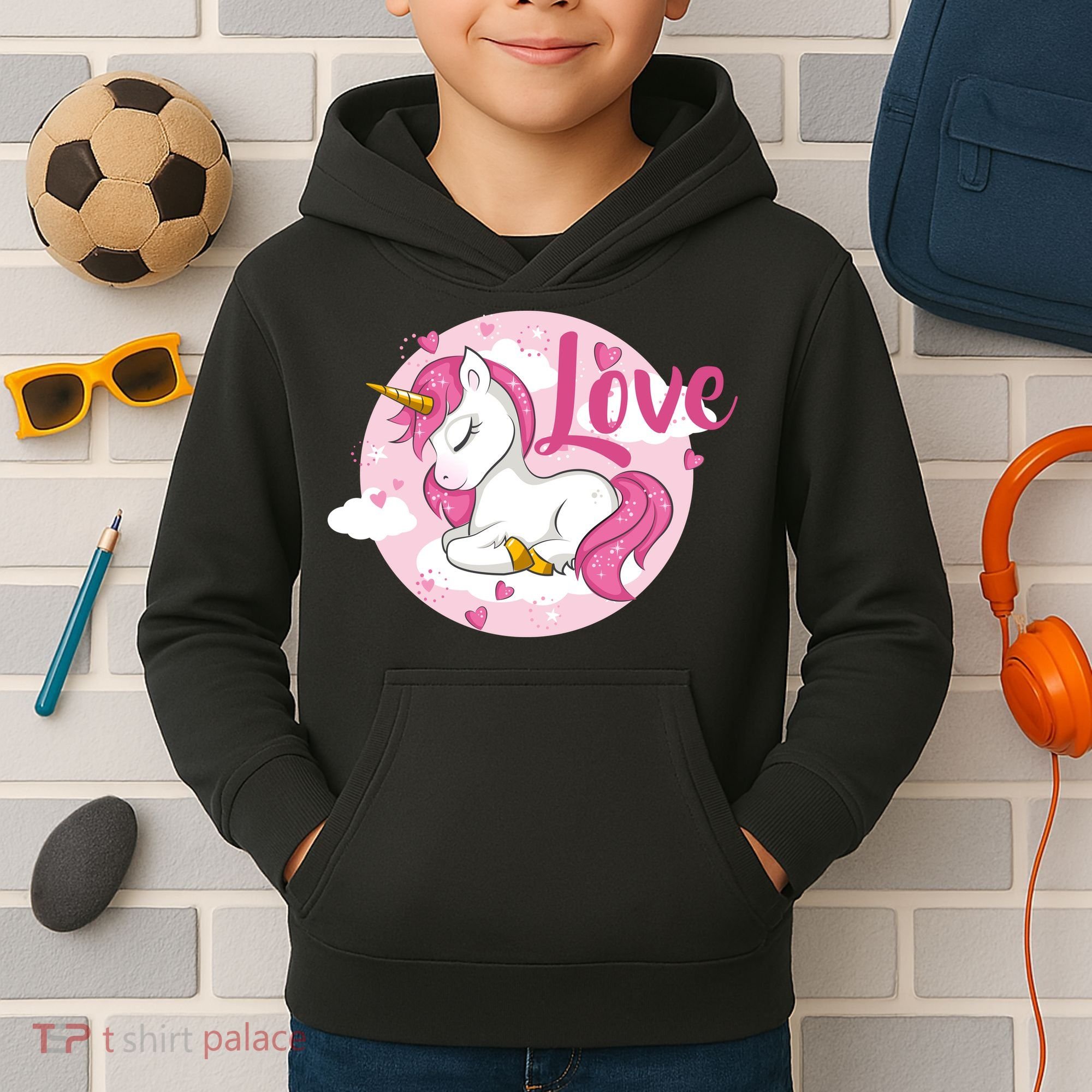 Unicorn Love  Kids Hoodie