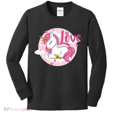 Unicorn Love  Kids Long Sleeve Shirt