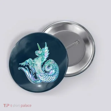 Unicorn Mermaid Hippocampus Button