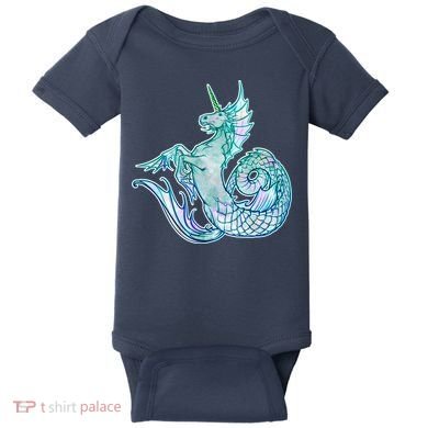 Unicorn Mermaid Hippocampus Baby Bodysuit