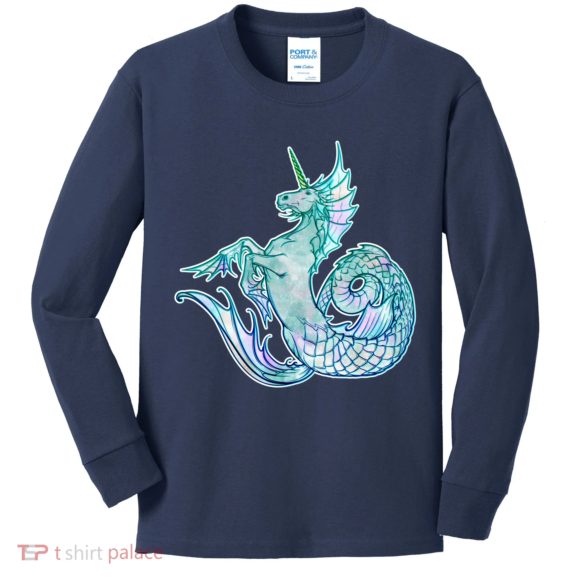 Unicorn Mermaid Hippocampus Kids Long Sleeve Shirt