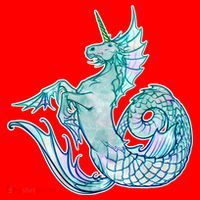 Unicorn Mermaid Hippocampus Santa Hat thumb 1