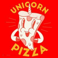 Unicorn Pizza Santa Hat thumb 1