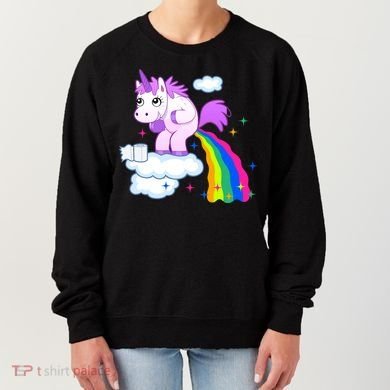 Unicorn Pooping A Rainbow Women's Sweatshirt