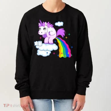 Unicorn Pooping A Rainbow Women's Sweatshirt