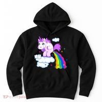 Unicorn Pooping A Rainbow Hoodie thumb 0