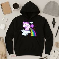 Unicorn Pooping A Rainbow Hoodie thumb 3