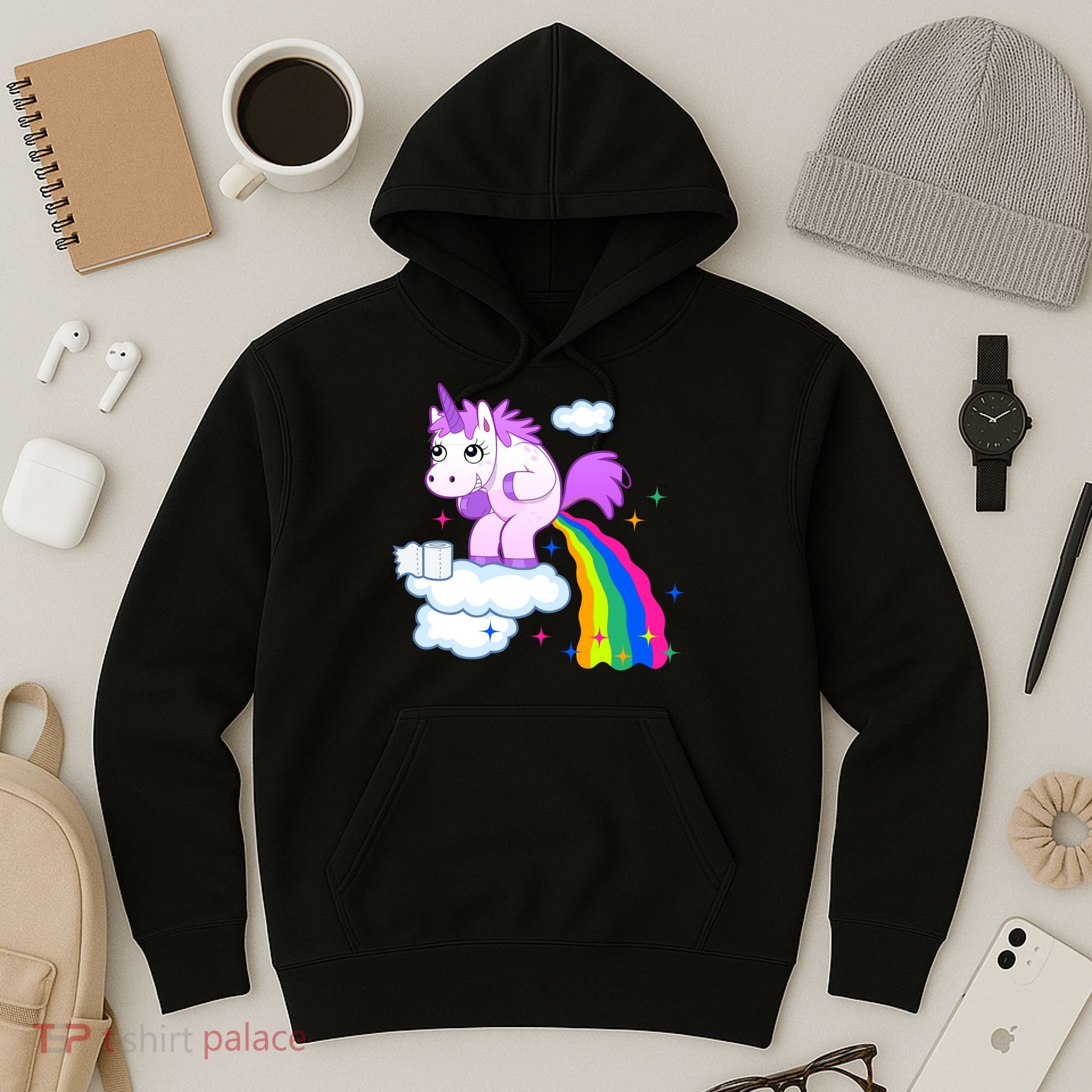 Unicorn Pooping A Rainbow Hoodie