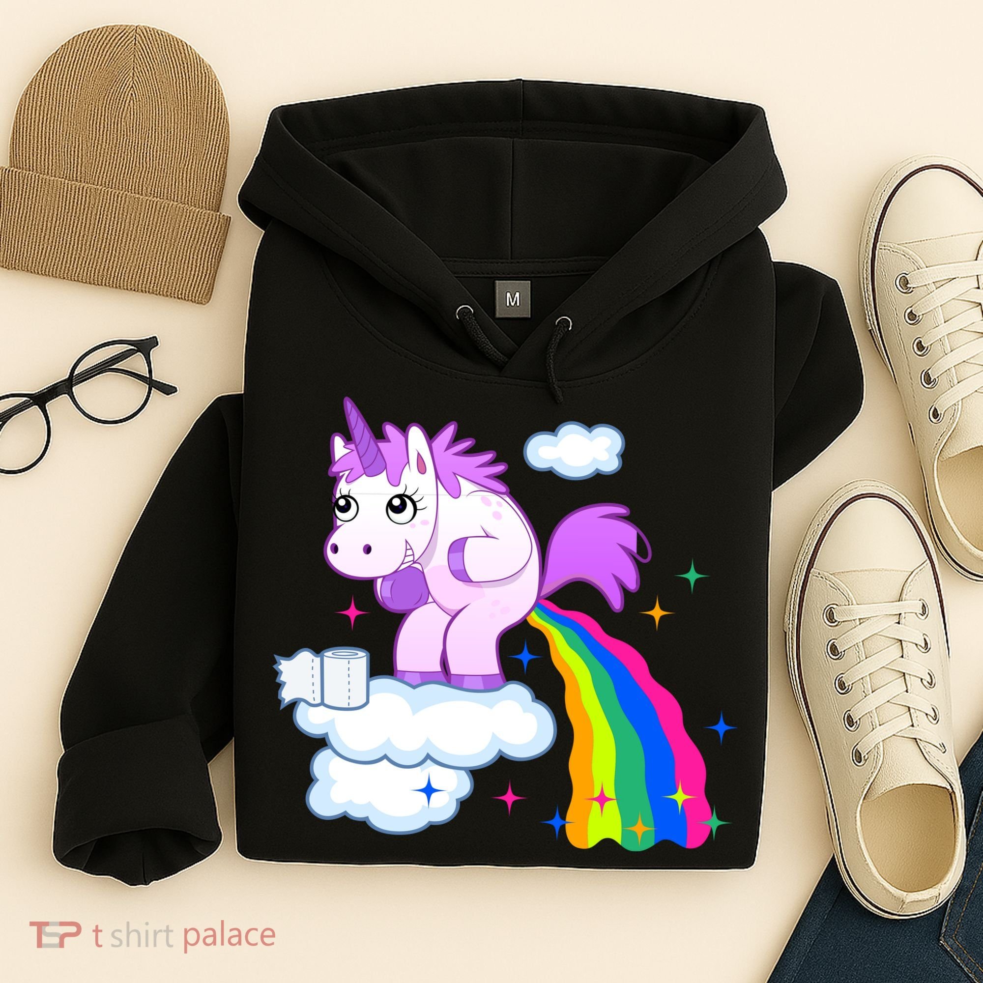 Unicorn Pooping A Rainbow Hoodie