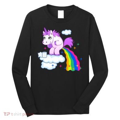 Unicorn Pooping A Rainbow Long Sleeve Shirt