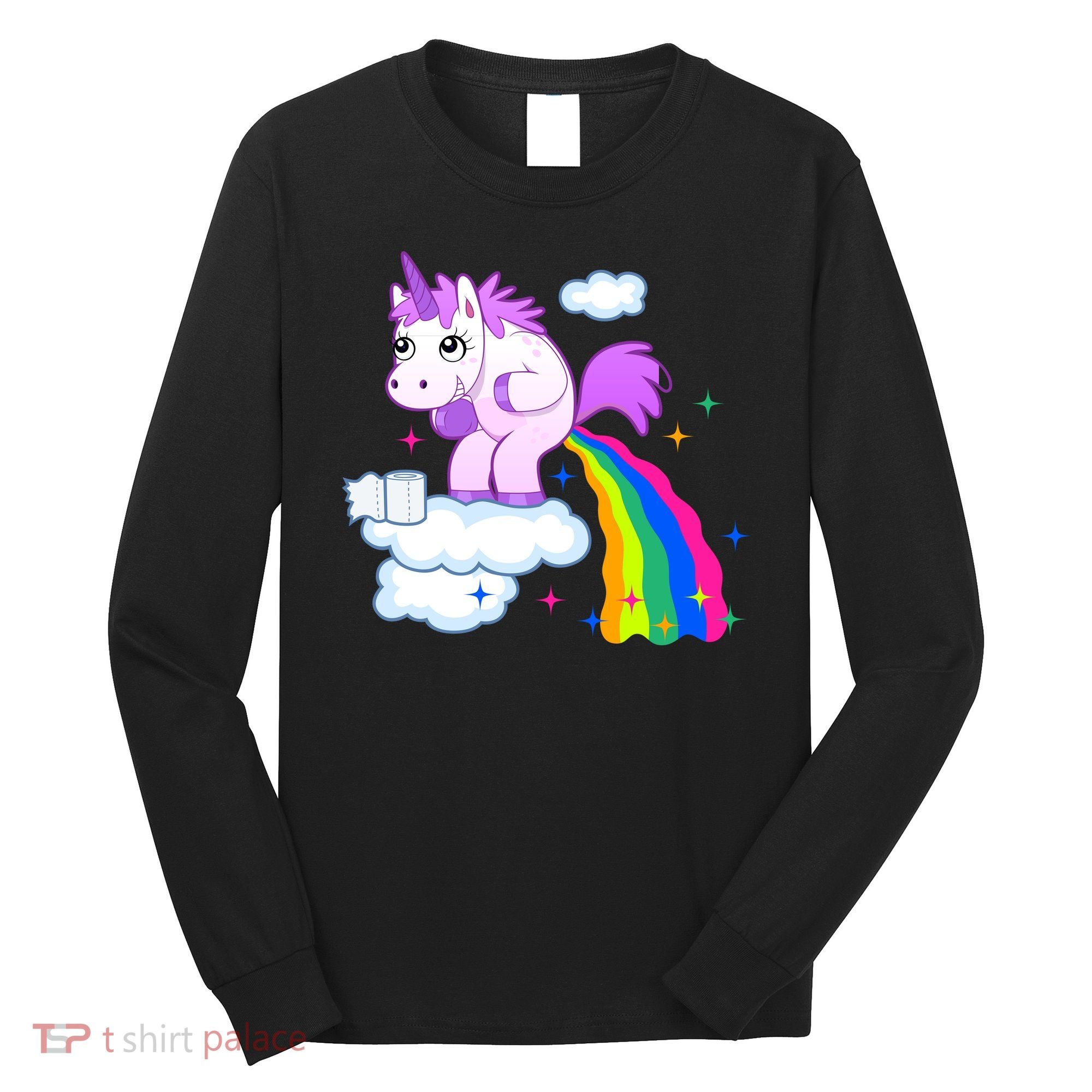 Unicorn Pooping A Rainbow Long Sleeve Shirt