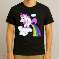 Unicorn Pooping A Rainbow T-Shirt thumb 3