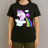 Unicorn Pooping A Rainbow T-Shirt thumb 4