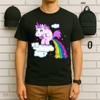 Unicorn Pooping A Rainbow T-Shirt thumb 6