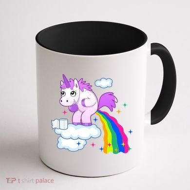 Unicorn Pooping A Rainbow Coffee Mug back