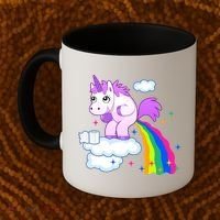 Unicorn Pooping A Rainbow Coffee Mug thumb 2