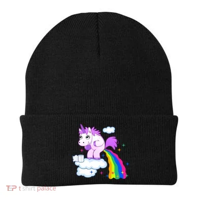 Unicorn Pooping A Rainbow Beanie