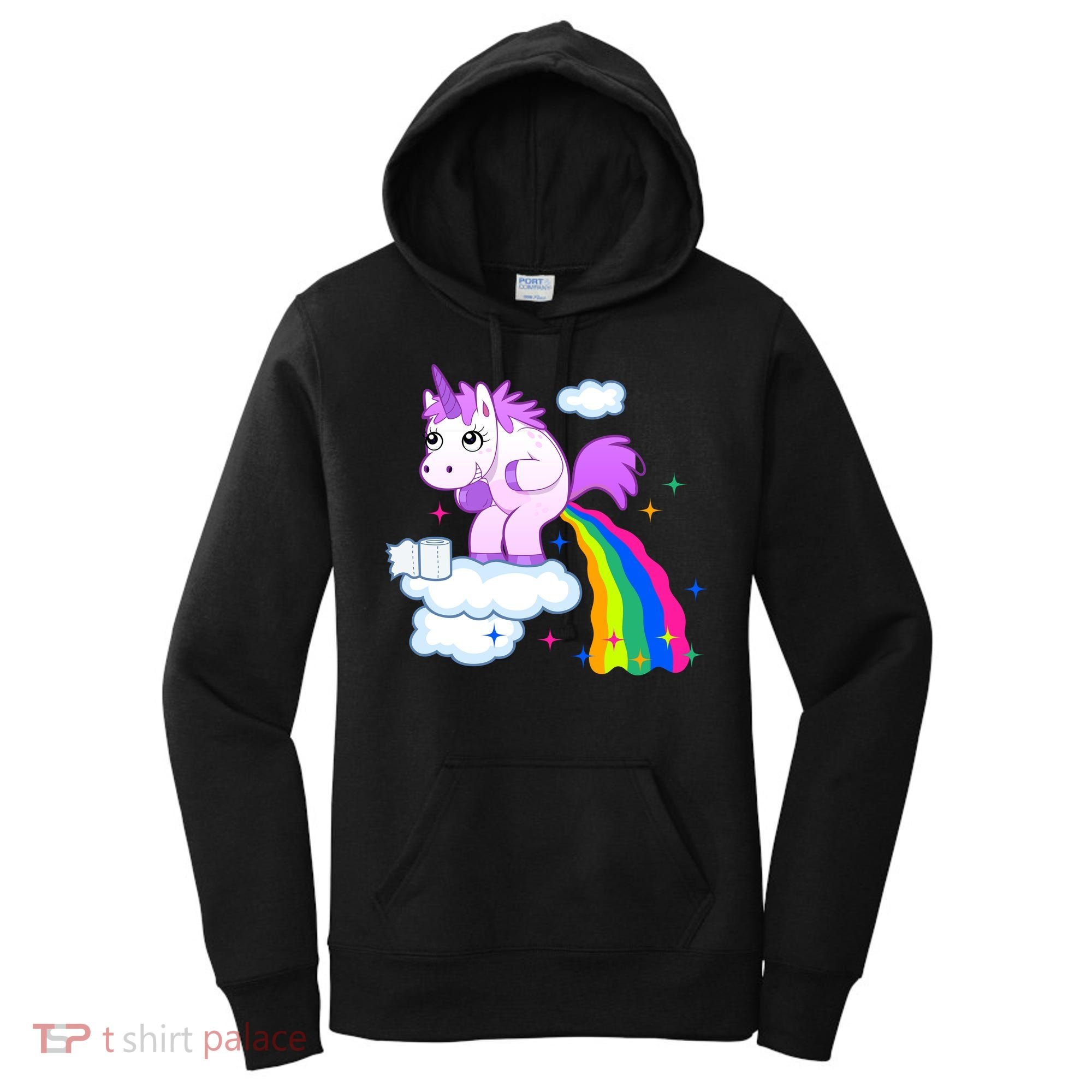 Unicorn Pooping A Rainbow Women's Hoodie