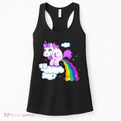 Unicorn Pooping A Rainbow Women's Tank Top
