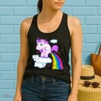 Unicorn Pooping A Rainbow Women's Tank Top thumb 2