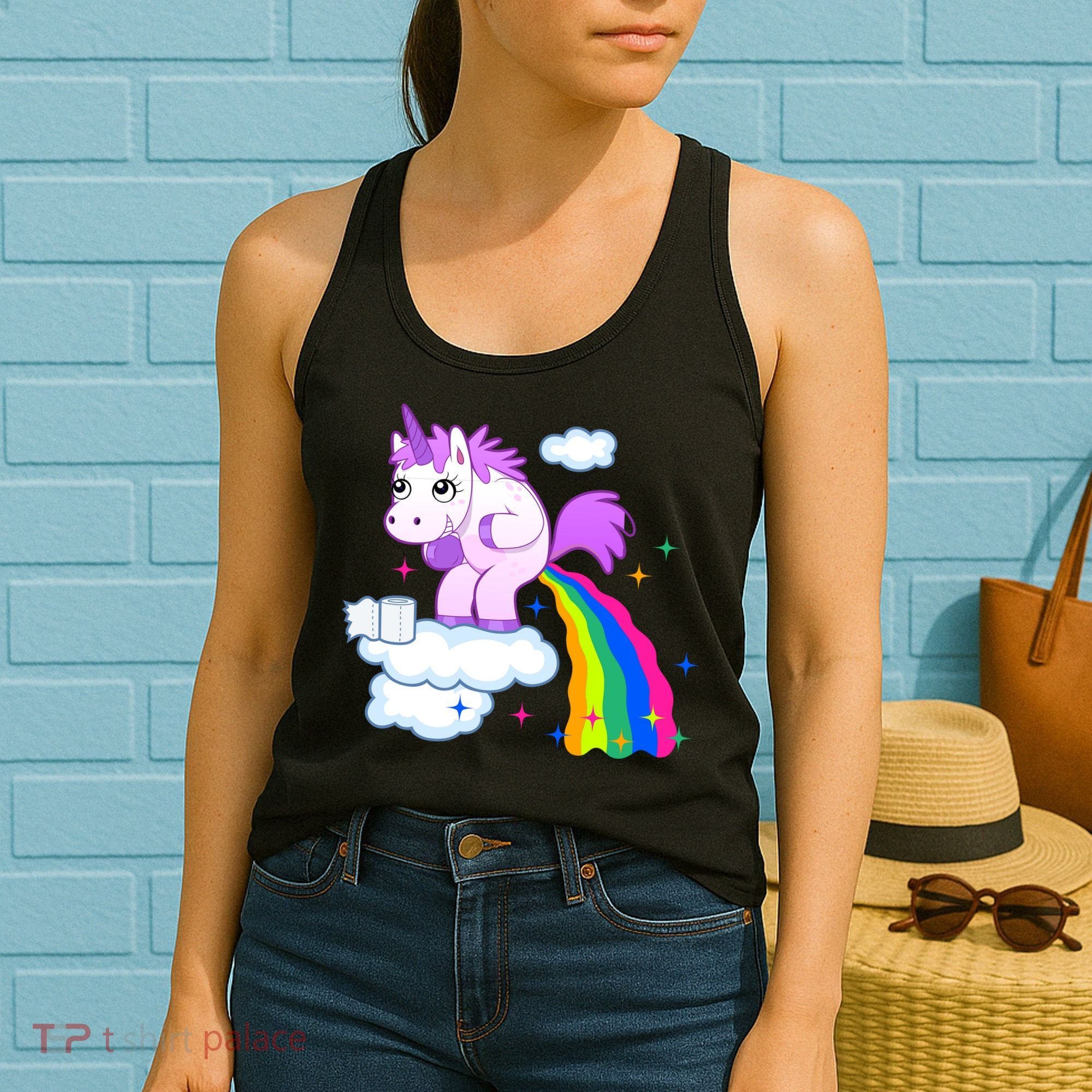 Unicorn Pooping A Rainbow Women's Tank Top