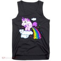 Unicorn Pooping A Rainbow Tank Top thumb 0