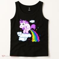 Unicorn Pooping A Rainbow Tank Top thumb 2