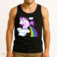 Unicorn Pooping A Rainbow Tank Top thumb 3