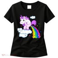 Unicorn Pooping A Rainbow Women's T-Shirt thumb 0