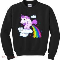 Unicorn Pooping A Rainbow Kids Sweatshirt thumb 0