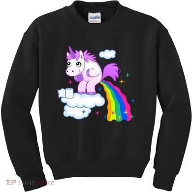 Unicorn Pooping A Rainbow Kids Sweatshirt