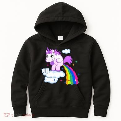 Unicorn Pooping A Rainbow Kids Hoodie