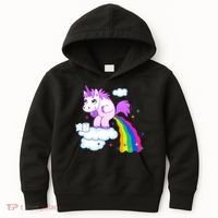 Unicorn Pooping A Rainbow Kids Hoodie thumb 0