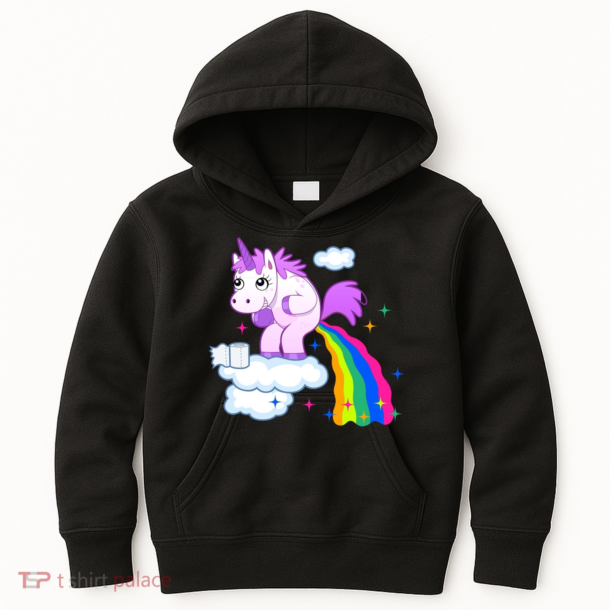 Unicorn Pooping A Rainbow Kids Hoodie