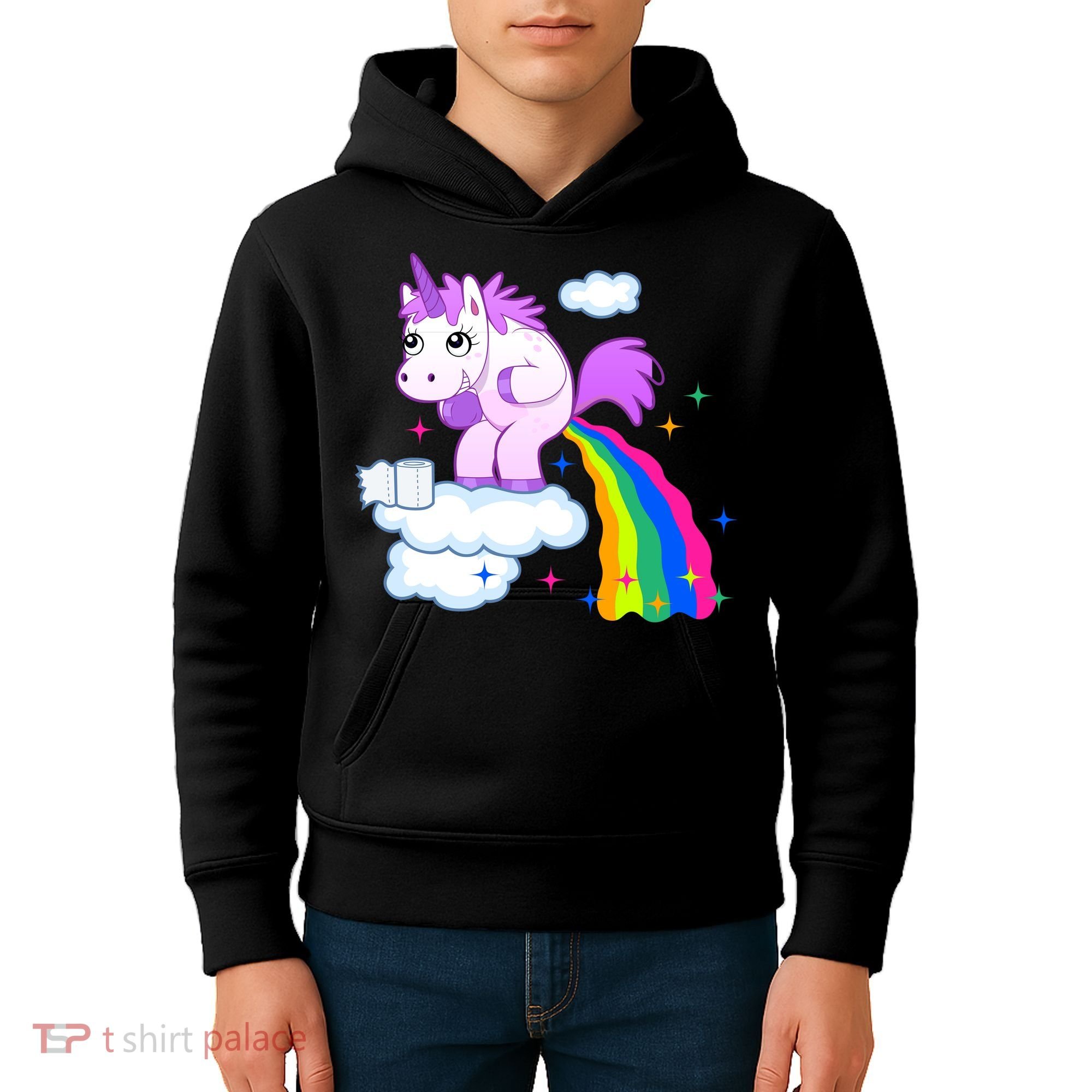Unicorn Pooping A Rainbow Kids Hoodie