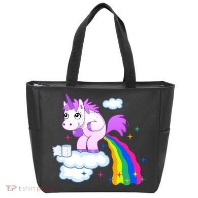 Unicorn Pooping A Rainbow Tote Bag