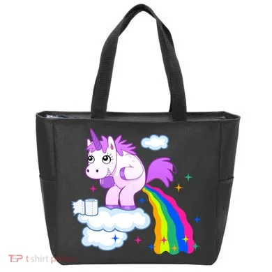 Unicorn Pooping A Rainbow Tote Bag