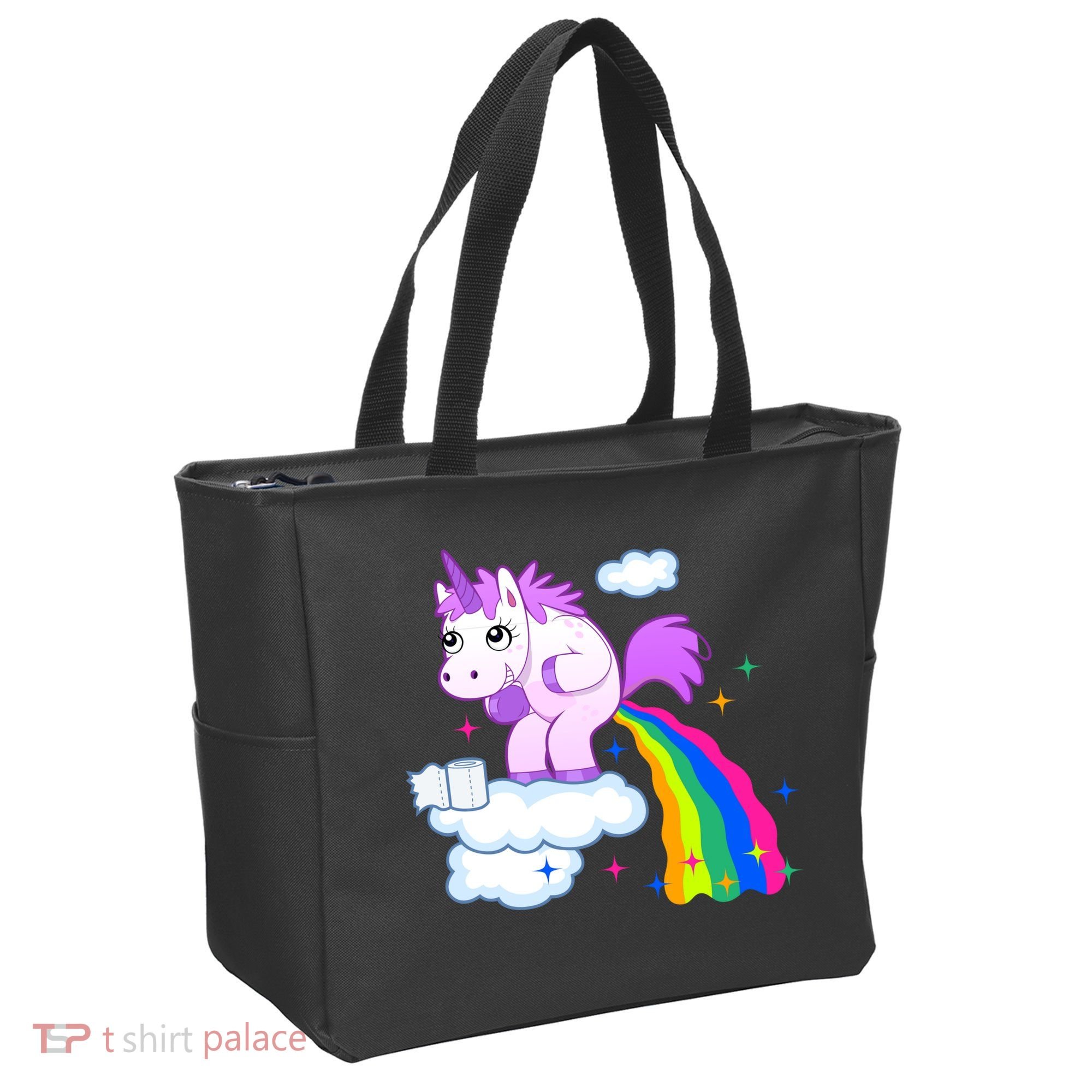 Unicorn Pooping A Rainbow Tote Bag