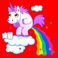 Unicorn Pooping A Rainbow Santa Hat thumb 1