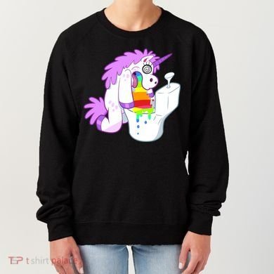 Unicorn Pukes Rainbow In The Toilet Women's Sweatshirt